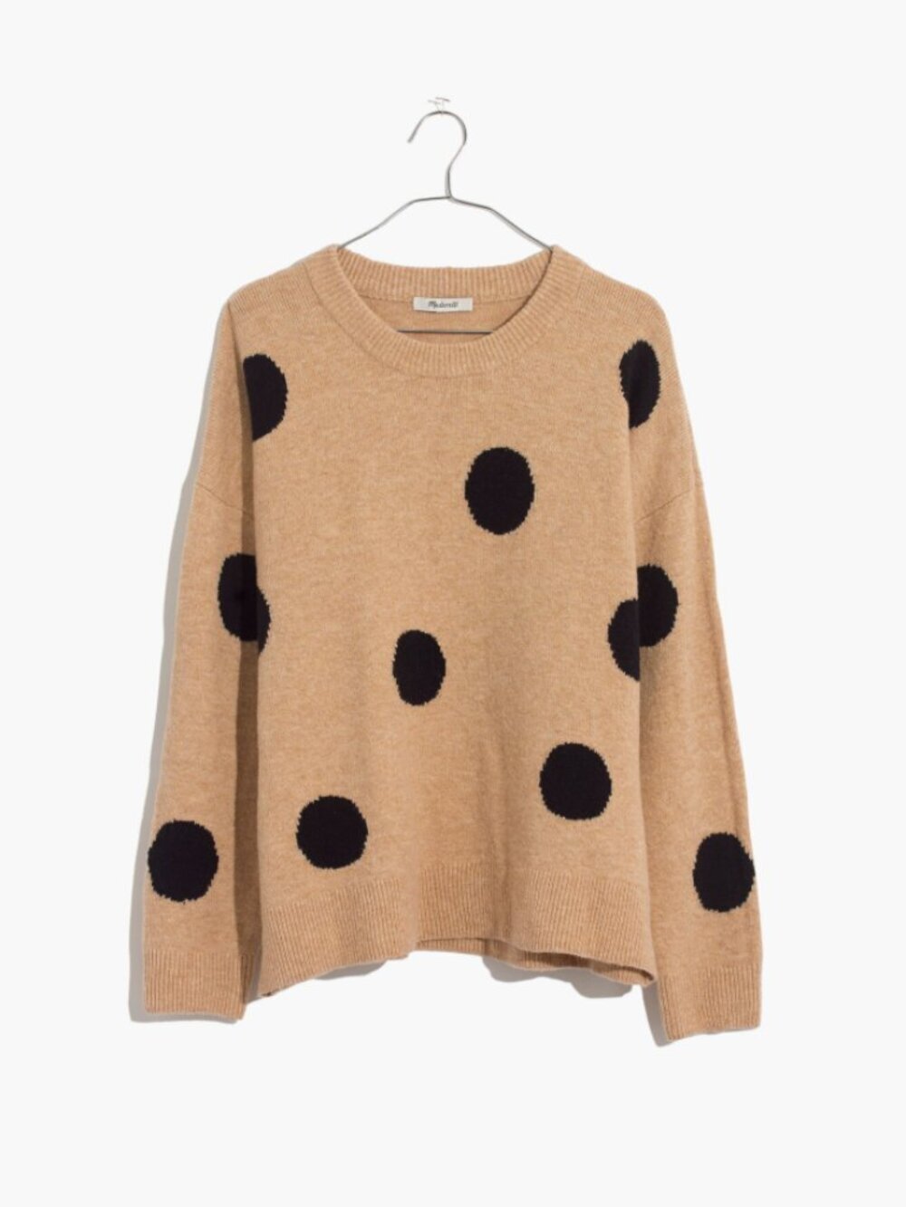 Madewell Dot Graystone Pullover Sweater in Coziest Yarn Heather Camel - Picture 3 of 11